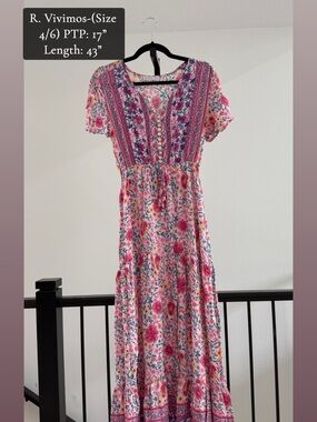 Pink Floral Maxi Dress